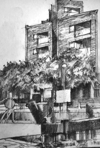 Drawinfg of Granary Wharf, Leeds